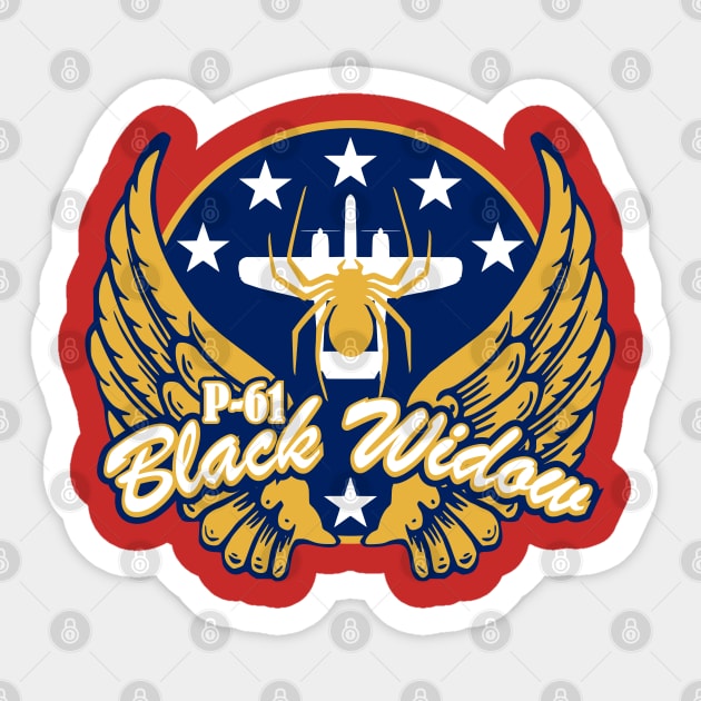 WW2 Air Force USAAF - P-61 Black Widow Sticker by TCP